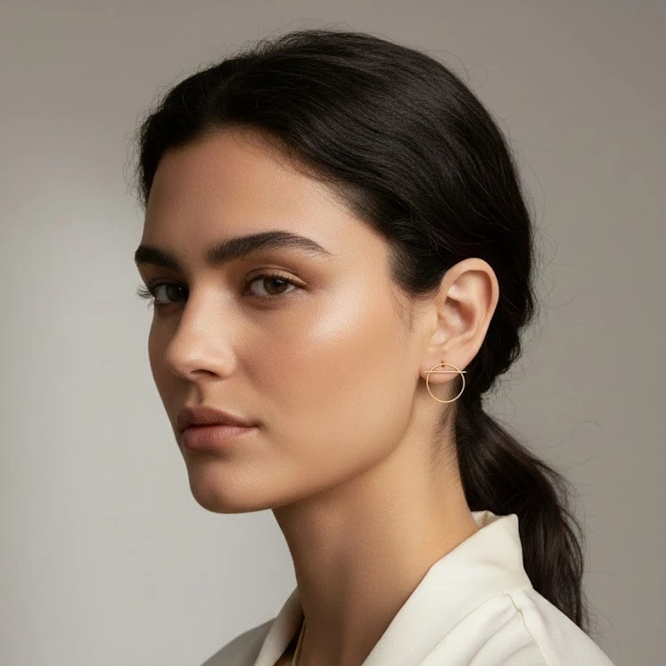 PENDIENTE AROS TACHADOS PEQUEÑO - Imagen 2