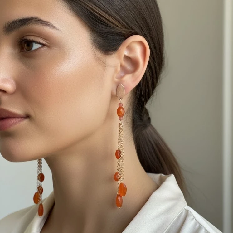 PENDIENTES CRIOPRASA AMBAR HOJA - Imagen 2