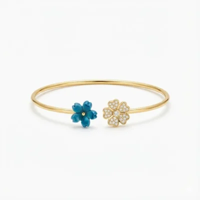 PULSERA DUE FLOR AZUL