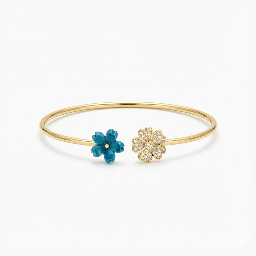 PULSERA DUE FLOR AZUL