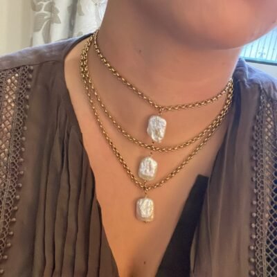 Choker perlas cuadradas
